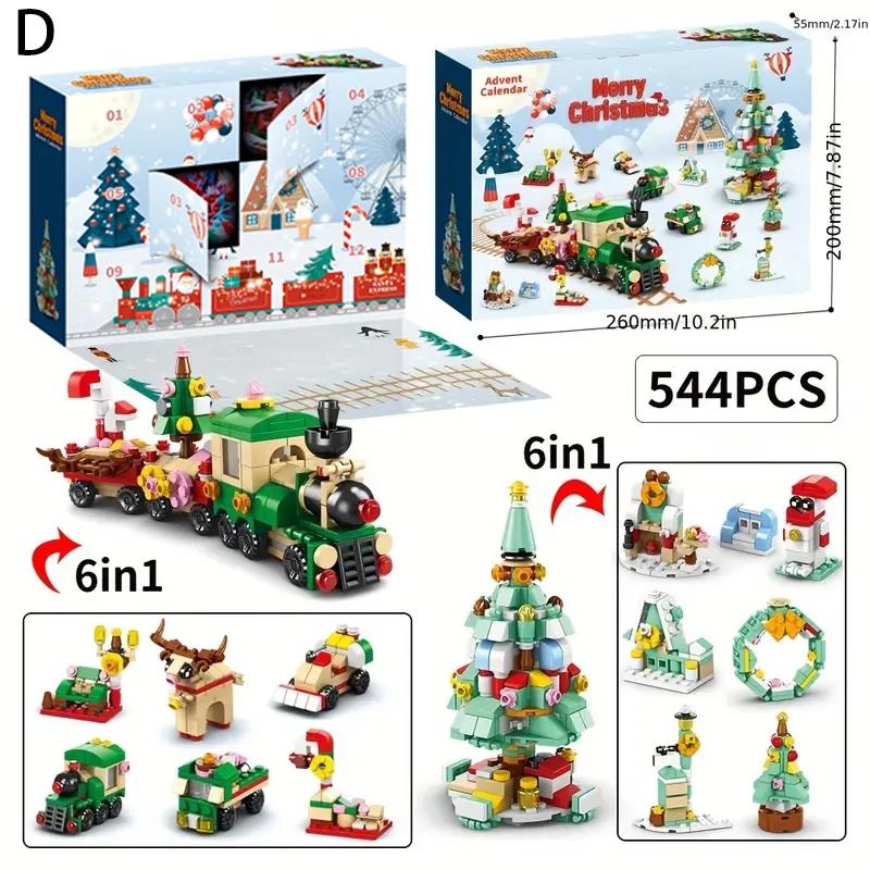 24Years 6 In 1 Upgraded Christmas Series Building Blocks Set Creative Winter Village House DIY Bricks Toys For Kids Xmas Gift