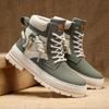 Autumn New Shoes for Men Boots Outdoor Leather Casual Platform Hiking Shoes Fashion Colors Patchwork Snow Boots