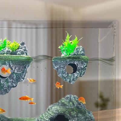 Плавающий камень Аквариумное украшение Реалистичная смола Черепаха Камни Пещера для аквариума Украшение для аквариума Ландшафтные орнаменты