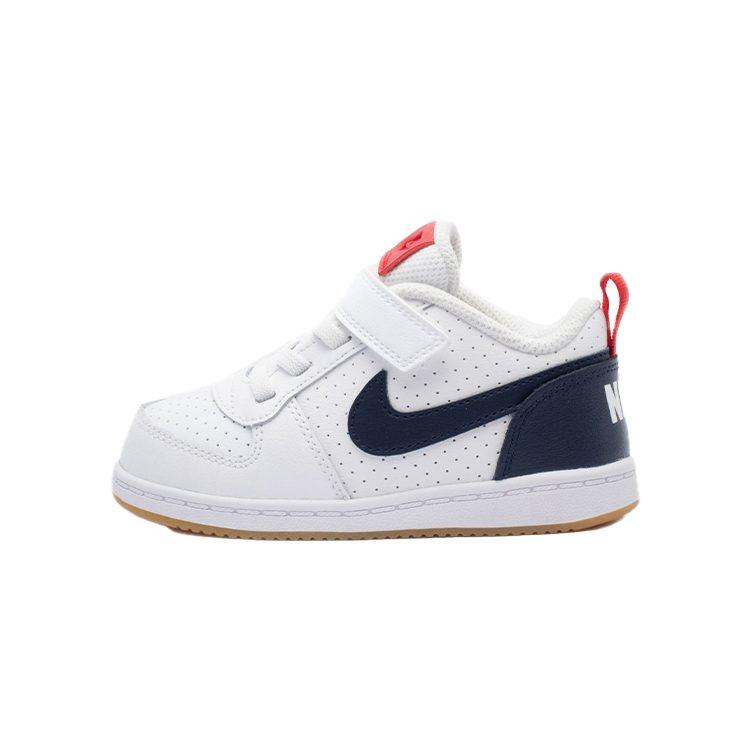 Nike Кеды Court Borough Low top для скейтбординга Белый Синий Красный для младенцев и малышей 870029-105