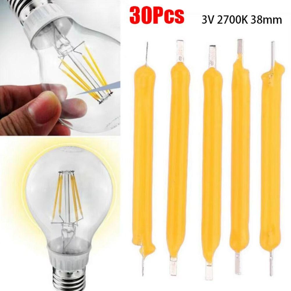 30 шт. Аксессуары для ламп накаливания Детали для ламп Лампочки DC3V Светодиодные бусины Прочный Светодиодный филамент COB