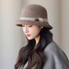 Зимняя шляпа женская шерстяная шляпа-маленький котелок для среднего и пожилого возраста, шляпа-ведро с подвернутыми краями, шляпа для женщин, универсальная теплая шапка для холодной погоды на осень-зиму