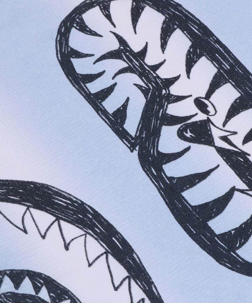Bape Худи на молнии свободного кроя с ручным рисунком "Футбольная акула" (M) белый