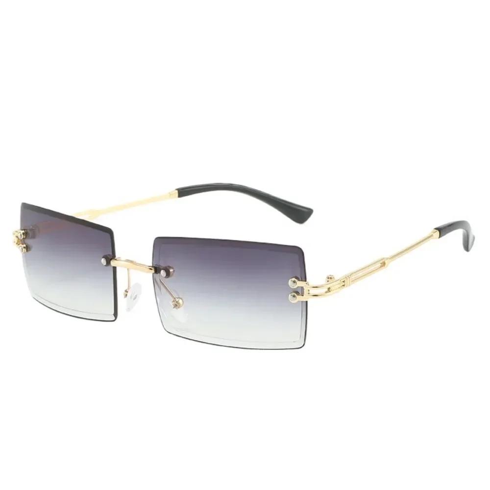 Солнцезащитные очки без оправы с градиентными линзами для мужчин и женщин, пляжные очки с защитой UV400