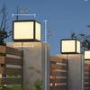 Modern Outdoor IP65 Waterproof Square Gate Fence Garden Post E27 Black Aluminum Villa Courtyard Pillar Light