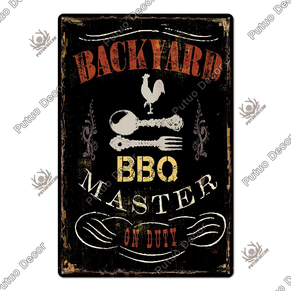 Decor DAD'S BBQ Sign Tin Sign Vintage Plaque Metal Wall Decor for Barbecue Bar Pub Kitchen Party Zone Iron Painting