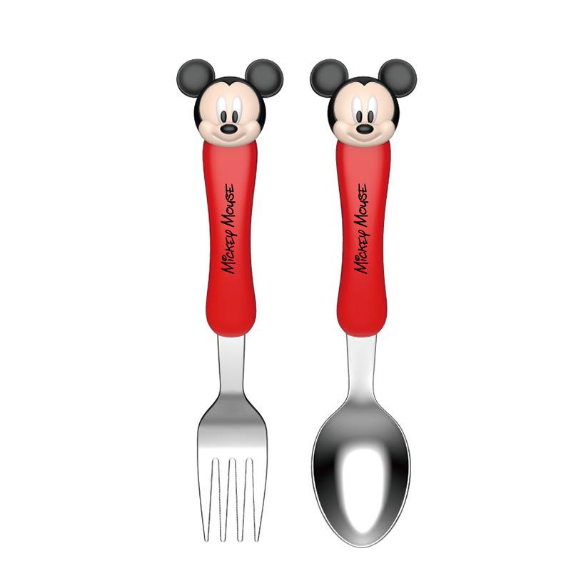 Мультяшная детская ложка для кормления из нержавеющей стали с портативной коробкой