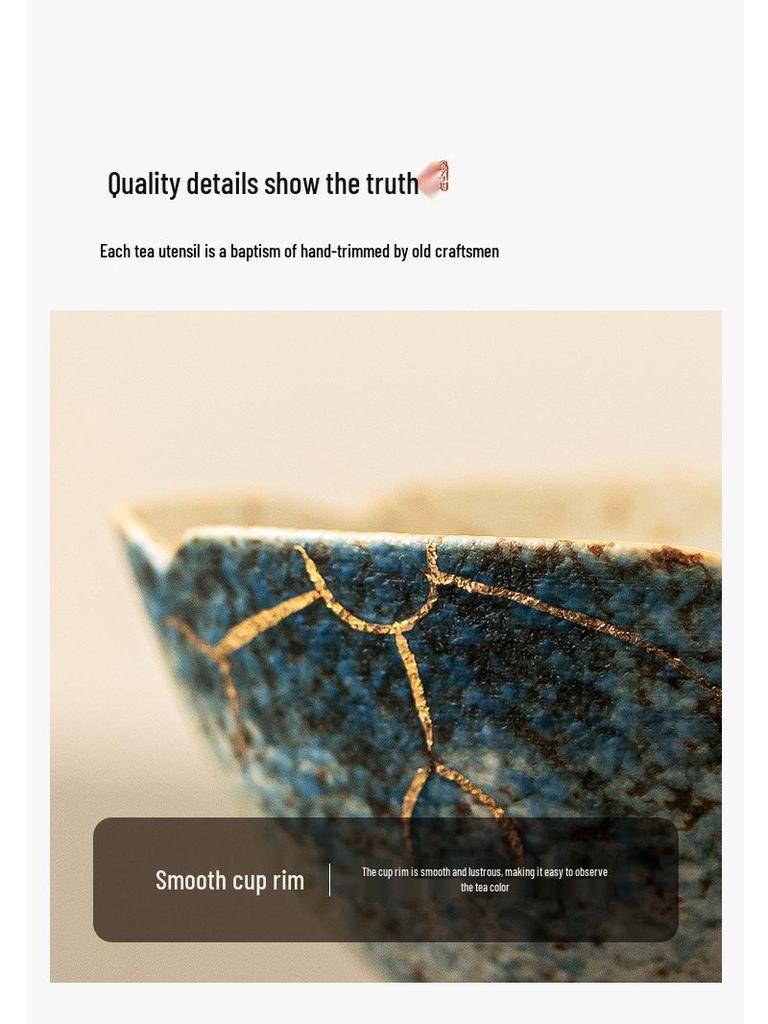 Расписанная вручную золоченая керамическая пиала с кои и лотосом