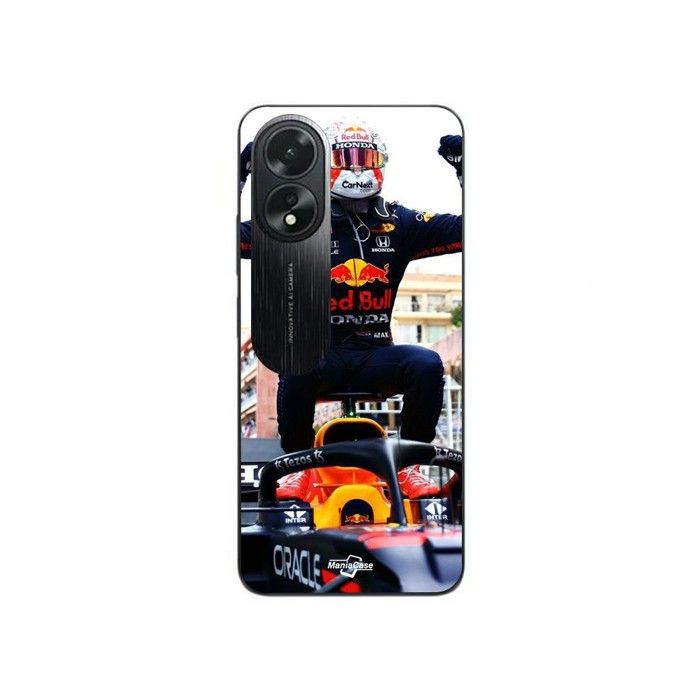 Coque de téléphone - MANIACASE - Oppo A38 - Silicone TPU - Noir - Formule 1