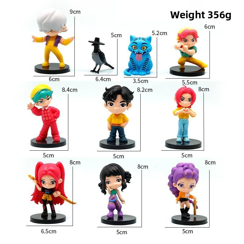 Q Version Kpop Demon Hunters Pvc Model Ornament For Demon Slayer Fans With Cartoon Style