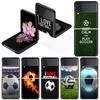 Роскошный чехол для Samsung Galaxy Z Flip 4 3 5G, черные жесткие чехлы для телефонов из ПК, модная задняя крышка ZFlip Funda I Love Football Shell Capa