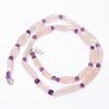 Natural Rose Quartz Amethyst Mix Shape Gemstone Smooth Beads Necklace 5-25mm 18" UB-8663