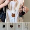 Adjustable Chain Suede Bag Necklace PU Sweater Chain Necklace Creative Gift Mini Necklace