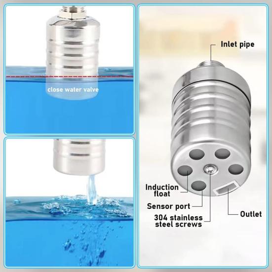 Float Valve Water Valve Stainless Steel Fully Automatic Water Level Control Save Water Auto Shut Off Ball Mini Float Valve for Water Tanks