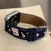 Джинсовый ремешок для Apple Watch Series 10 9 8 7 SE 6 5 4 3 2 1 42 мм 41 мм 40 мм 38 мм Вышитый ремешок с собачьей звездой