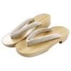 Kyoto Kimono Yuzen Geta Sandals for Soft Velvet Sizes White Comfortable Women, Straps, 23-24.5, Wood, (Beige)