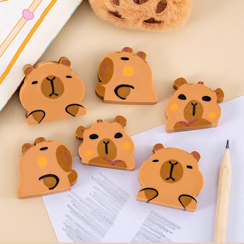 10 шт. Кавайная капибара ластик мягкий школьные принадлежности чистый без мусора канцелярские товары офис студент резиновый ластик для детей подарок