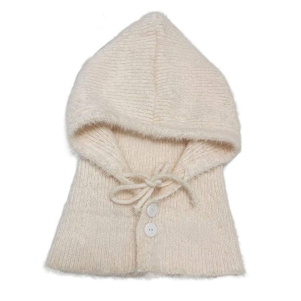 Hat and Scarf Integrated Women Balaclava Plush Windproof Cap Knitted Beanies Outdoor