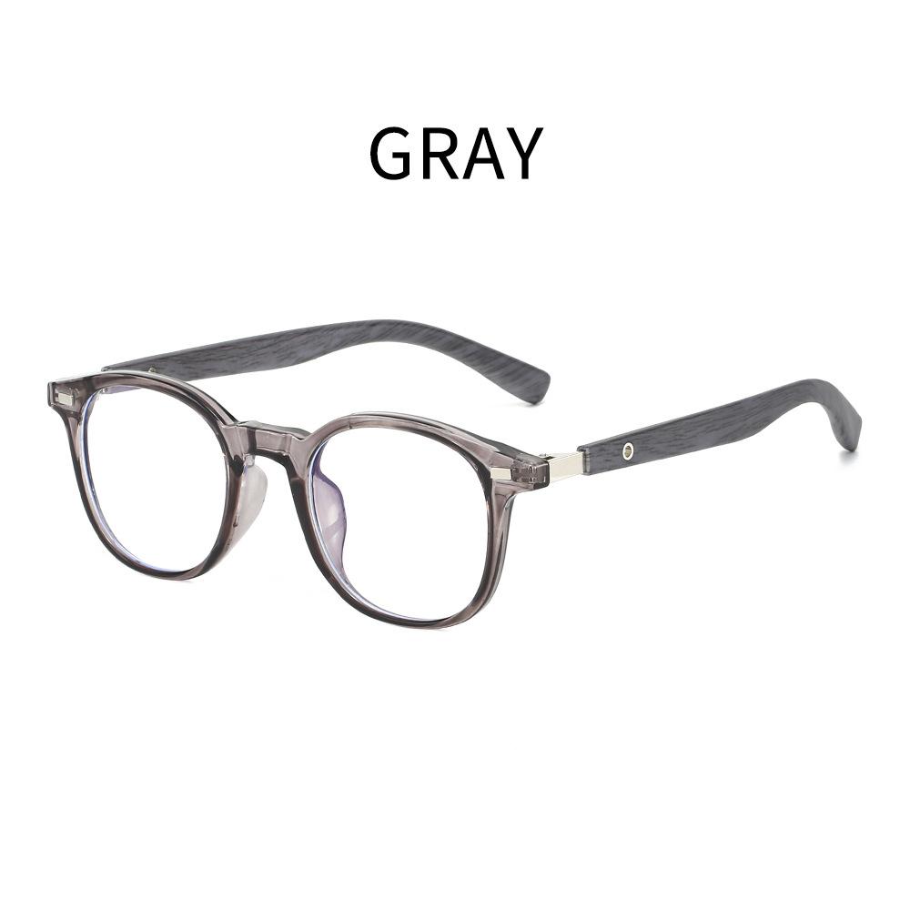 Fashion Large Frame Square Presbyopia Reading Glasses Anti Blue Light Retro Wood Grain Legs Classic Trend Men Women