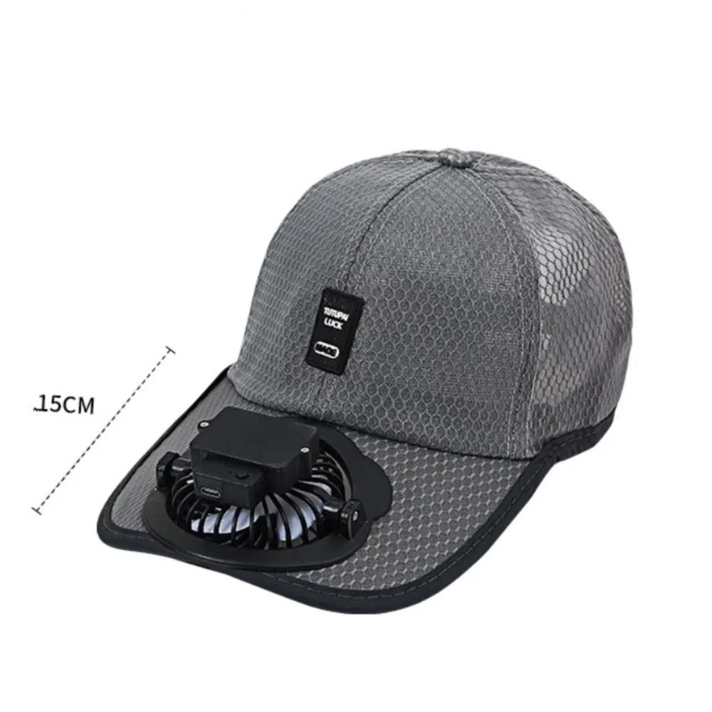 Шляпа с широкими полями и охлаждающим вентилятором, сетчатая кепка с козырьком, новая бейсболка, мужская, женская