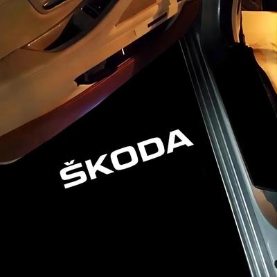 2X Светодиодный проектор логотипа на дверь автомобиля Karoq 2017-2024 Kodiaq 2016-2024 Octavia A7 2015 -2024 YETI 2012-2017 Аксессуары