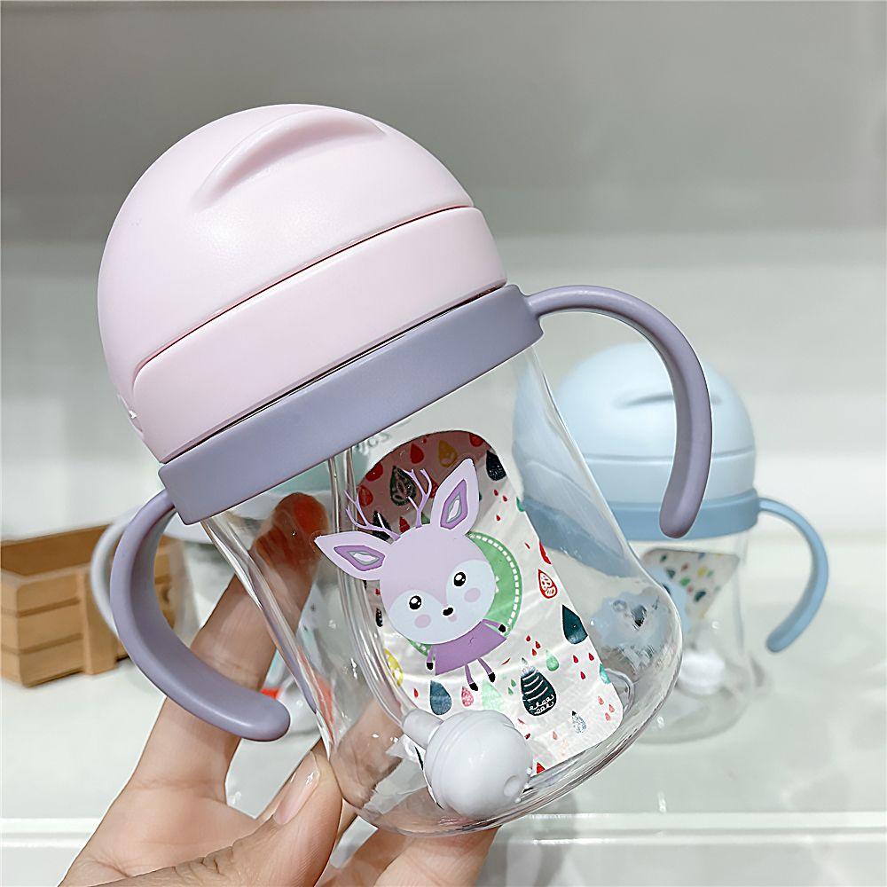 Toddler and Kids 250ML Sippy Cups Child Learning Cup Handle Feeding Cup with Straw Gravity Ball