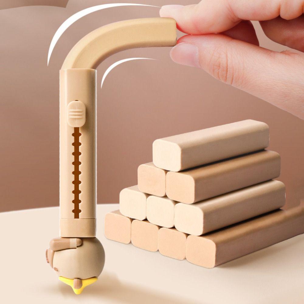 Cute Capybara Push-pull Rubber Eraser Cartoon Silicone Eraser Replaceable Core Correction Tool Student Stationery Gift