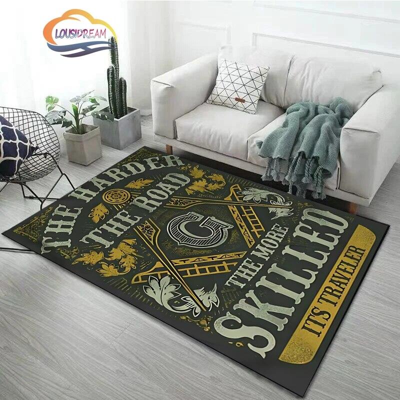 Fashion Carpet Freemasonry Rug Masonic Soft Doormat Rugs Bedroom Freemason Living Room Door Floor Hallway Mats Large