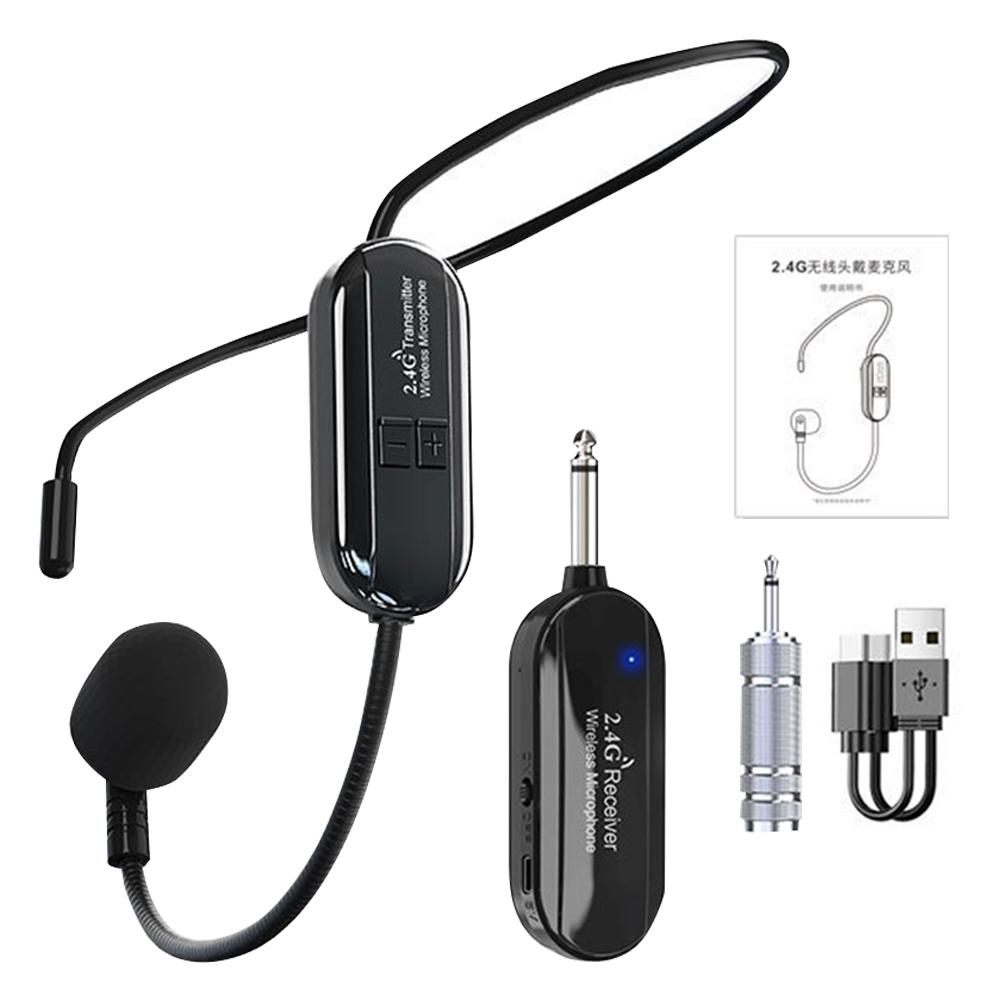 Беспроводная гарнитура-микрофон 2,4 ГГц Беспроводная гарнитура и ручной микрофон 2 в 1 Микрофон на голову Ручной микрофон 2 в 1 для преподавания, выступлений на открытом воздухе
