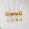 Квадратные разделительные бусины с покрытием Sand Gold для улучшения удачи, для изготовления украшений своими руками
