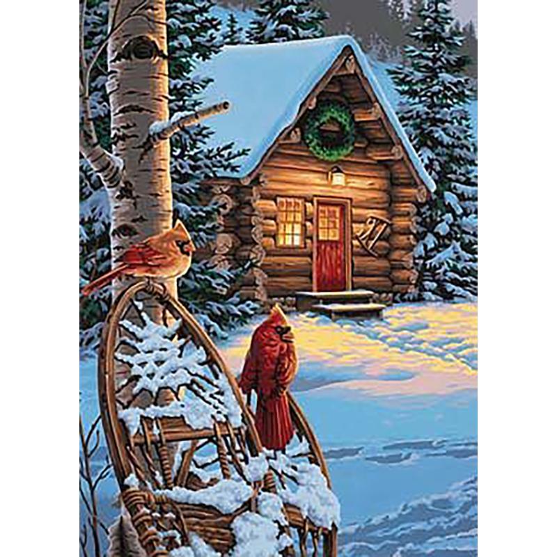 5D DIY алмазная живопись снег зимний пейзаж горный хрусталь художественная картина полная алмазная вышивка мозаика украшение дома Подарочный комплект