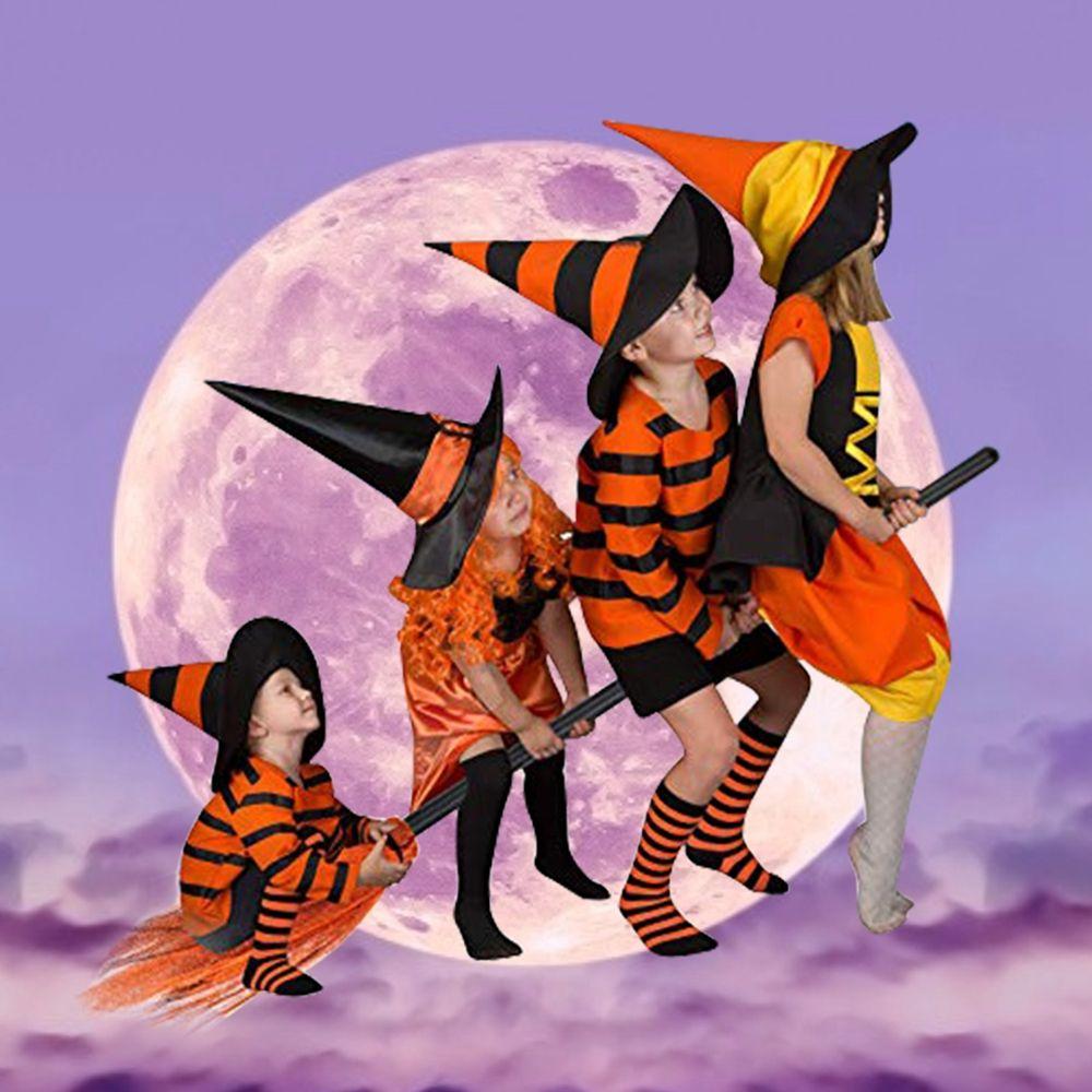 Классическая ручная работа Хэллоуин Декоративная ведьмина метла Ведьмин аксессуар Реквизит для вечеринки Летающая метла