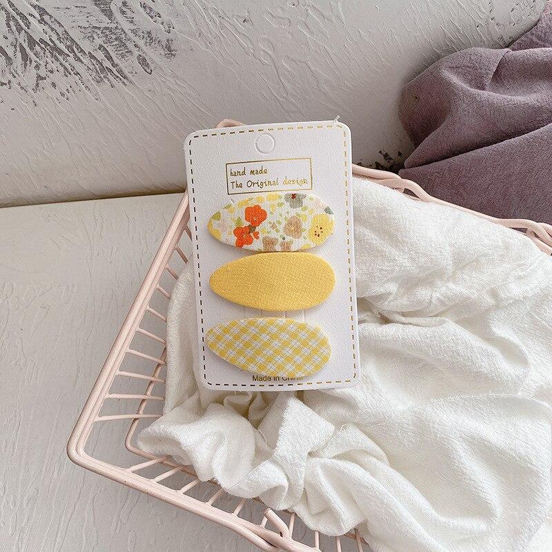 3 шт., детские заколки ярких цветов, милые заколки для волос для девочек, повязка на голову, детские милые металлические модные аксессуары для волос с цветочным принтом, украшения