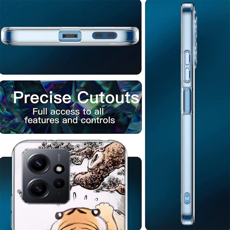 Cartoon Fat Tiger Phone Case For Redmi Note 13 5G 14 Pro Plus Redmi 12 12C 13C 14C 10 10A 10C 9 9C 9T 9A 8 8A K70 Pro TPU Clear