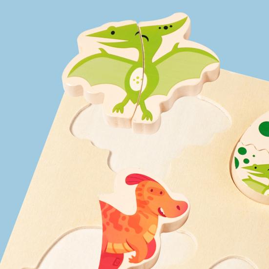 1 комплект деревянных досок-пазлов с динозаврами, 3D-доска для игры в яйца динозавров, мелкая моторика, цвет, форма, дошкольное обучение, развивающая игрушка-головоломка