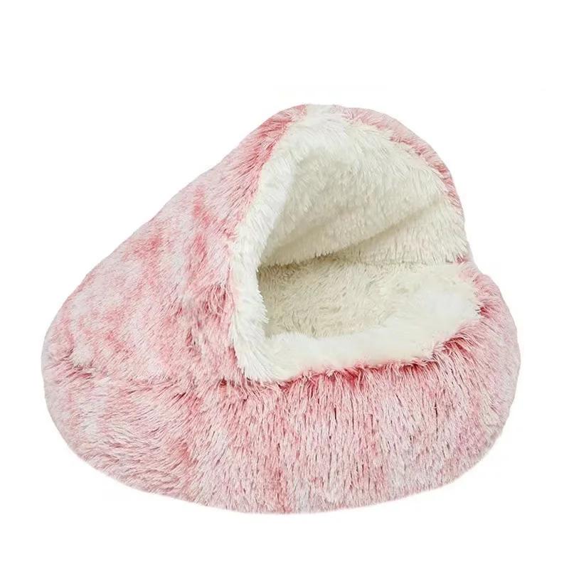 Кровать для кошки Four Seasons Warm Comfortable Pet Mattress Теплая мягкая плюшевая кровать для кошки Полузакрытая кошачья кровать Shell Style Cat Nest Диван-кровать для кошки