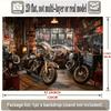 2D Vintage Motorcycle Garage Backdrop Banner - Biker Party Photo Background