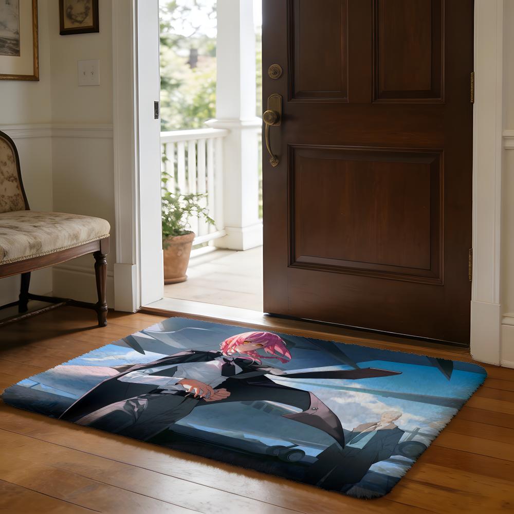 Hot Anime CChainsaw MMan Floor Mat Soft Flannel Absorbent Mat Non-Slip Rug Home Bedroom Bathroom