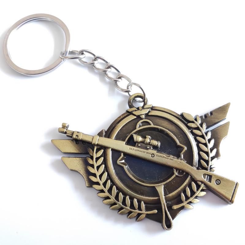 "12см брелок PUBG: Подарок: шлем 3-го уровня, сковорода и модель оружия 98KAWM.