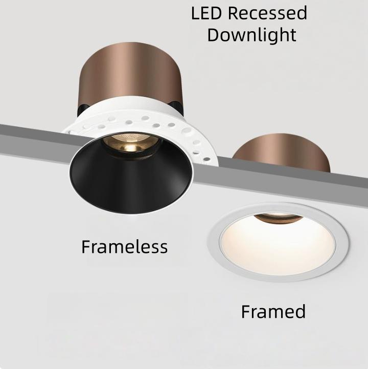 Modern Swiveling Recessed LED Downlight Aluminum Construction Anti-Glare Adjustable Angle Residential Commercial Ceiling Light