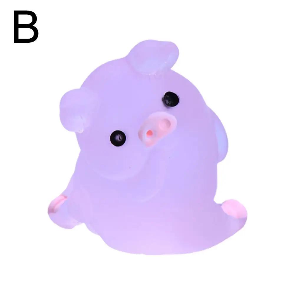 Mini Luminous Pig Cute Internet Celebrity Pink Pig Diy Pendant Doll Jewelry Keychain Decorations Console Center Handmade Ca O7N7