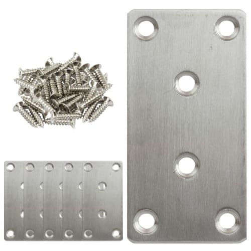 prendre 6-Piece Set of Straight Plates, DIY Wide Rectangular Flat Connecting Brackets, 40mm X 80mm, Screws Included, Renovation Brackets, I-Shaped, Ea