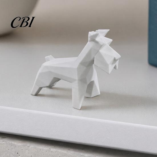 Декор для стола, геометрическая фигурка шнауцера в стиле low-poly, 3D-печатная фигурка собаки, белая мини-фигурка, украшение для домашнего офиса