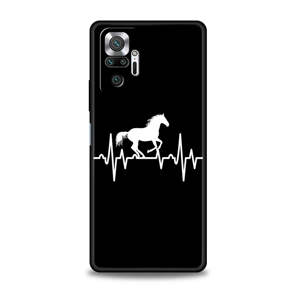Чехол для телефона с изображением лошади, Арт Животные, Для Xiaomi Redmi Note 14 13 5G 10 11 12 Pro Plus 4G 14C 13C 12C 10C, Черный