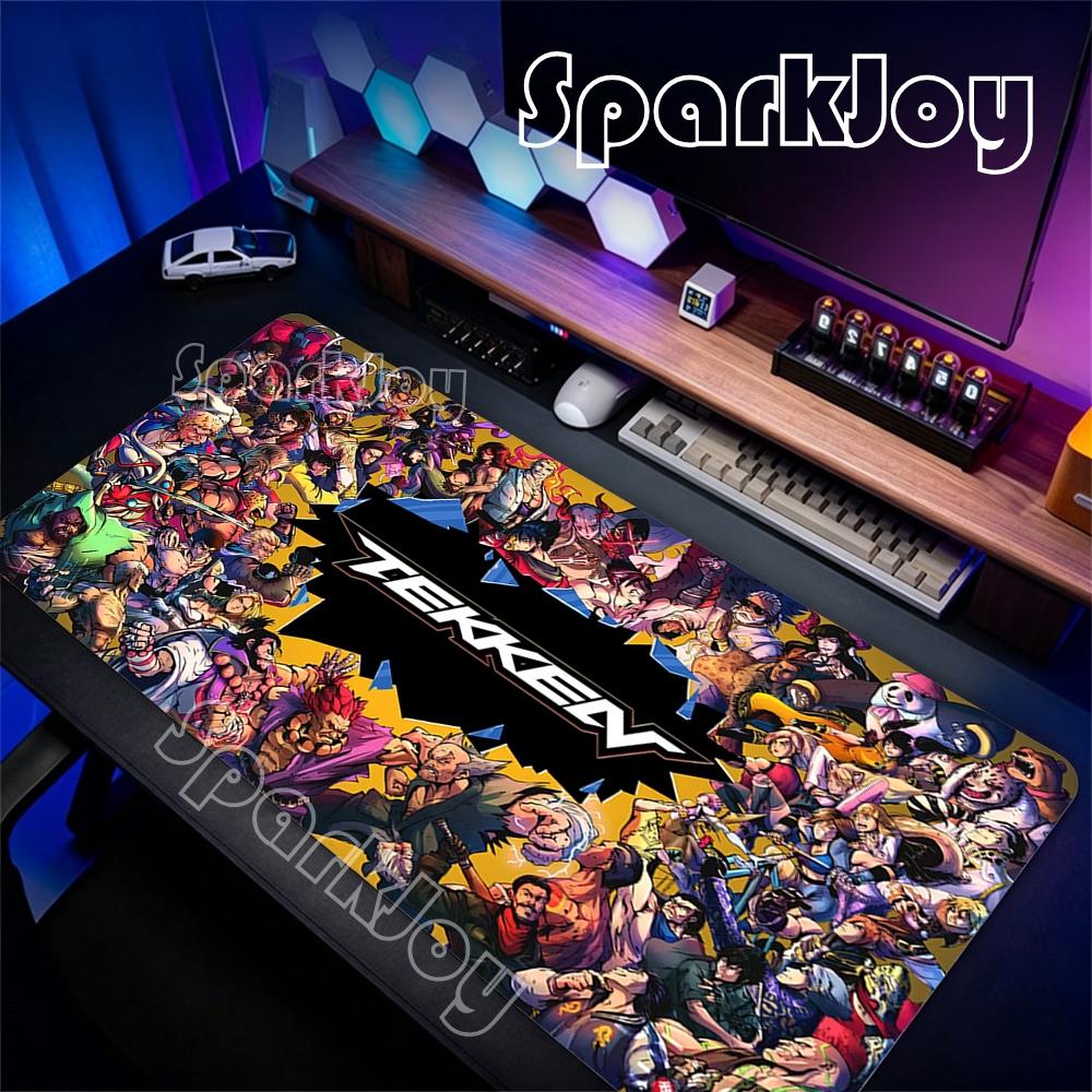 Fighting Game TTekken Mouse Pad Large Keyboard Gamer Mousepad Xxl NonSlip Rubber Gaming Mouse Mat Laptop Keyboard Mouse Carpet