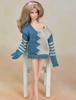 Синий повседневный вязаный свитер, одежда для куклы Кена, бойфренда Барби, принца Кена, кукла, верхнее пальто, одежда, мужская одежда для кукол