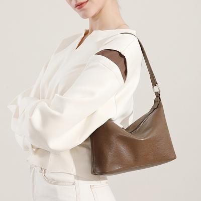 Коровья кожа растительного дубления Винтажная Классическая сумка-хобо под мышку Сезонная Универсальная Сумка через плечо Сумка