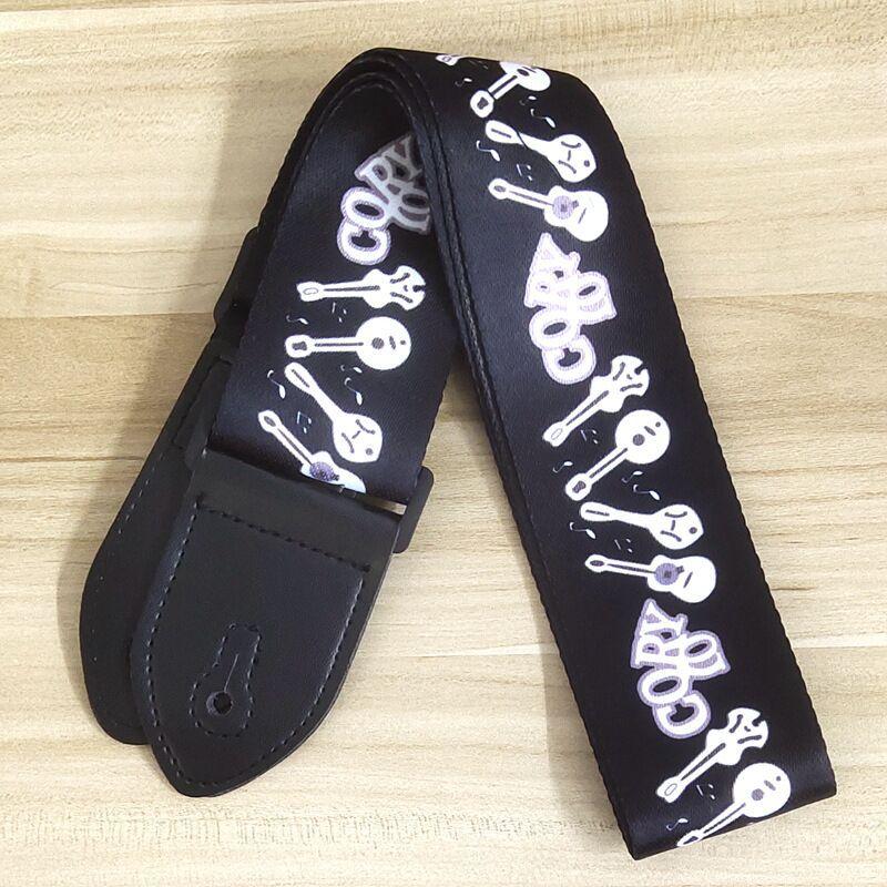 Регулируемый кожаный и тканевый гитарный ремень в этническом стиле с различными узорами для акустических и бас-гитар