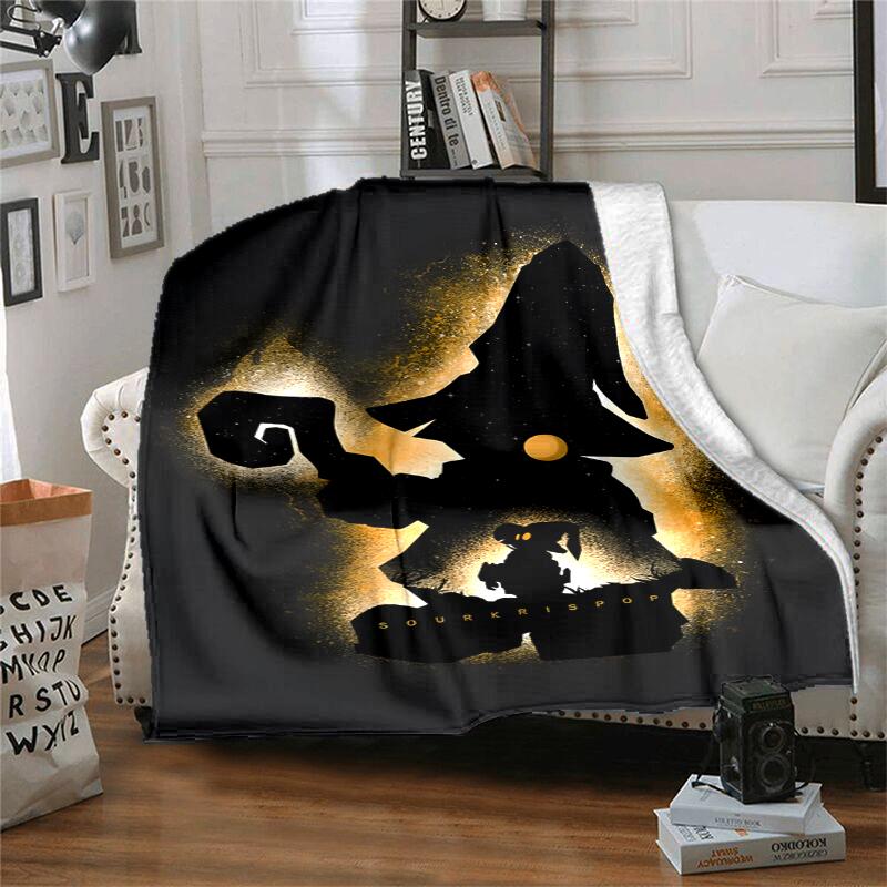 FF9 Vivi Flannel Blanket Soft Warm All-Season Throw, Design for Camping, Car Travel, Hiking Sofa, Bed, Office Perfect Gift for Parties