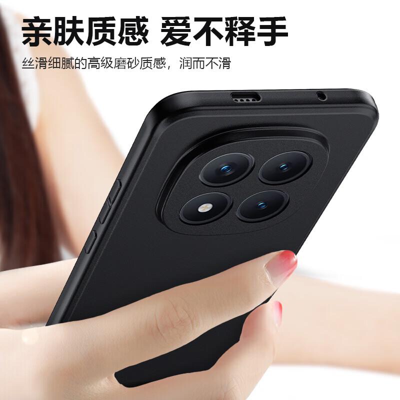 Redmi Note 15 Pro Phone Case, Redmi Note 15 Pro Full Lens Protection, Ultra-Thin Frosted Anti-Drop Simple Soft Case, Anti-Fingerprint, Black